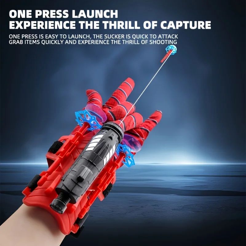 Spider Web Shooter Glove Superhero Cosplay Toy | Wrist-Mounted Shooting Mechanism | Interactive Play for Kids & Adults