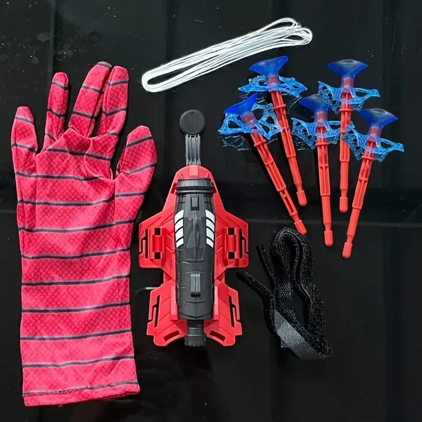 Spider Web Shooter Glove Superhero Cosplay Toy | Wrist-Mounted Shooting Mechanism | Interactive Play for Kids & Adults