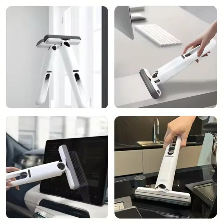 Squeeze Mop Compact Self-Wringing | 1 Handle 4 Head or 2 Handle 5 Head | Hands-Free Space-Saving Cleaning Tool