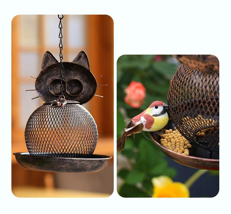 Squirrel-Proof Bird Feeder Hanging Metal with Multiple Feeding Ports