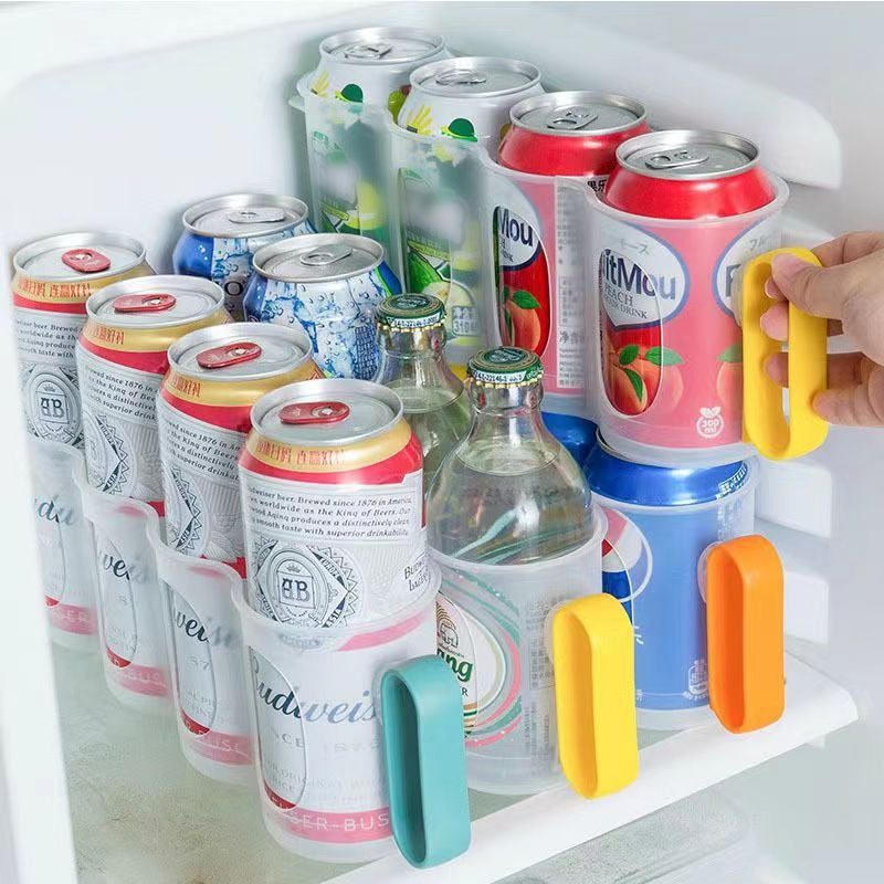 Stackable Can Storage Box Clear Plastic | Holds 4 Cans Per Tray, BPA-Free | Space-Saving Fridge & Pantry Organiser