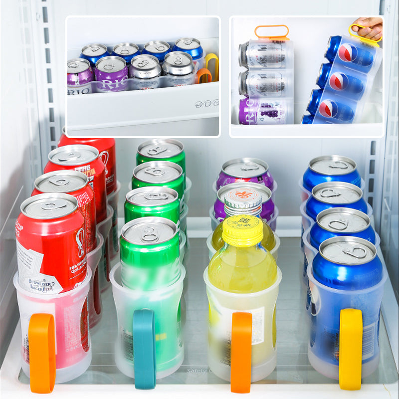 Stackable Can Storage Box Clear Plastic | Holds 4 Cans Per Tray, BPA-Free | Space-Saving Fridge & Pantry Organiser