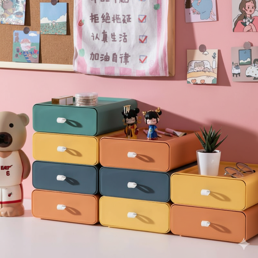 Stackable Storage Boxes | Pull-Out Drawer With A Tray Top