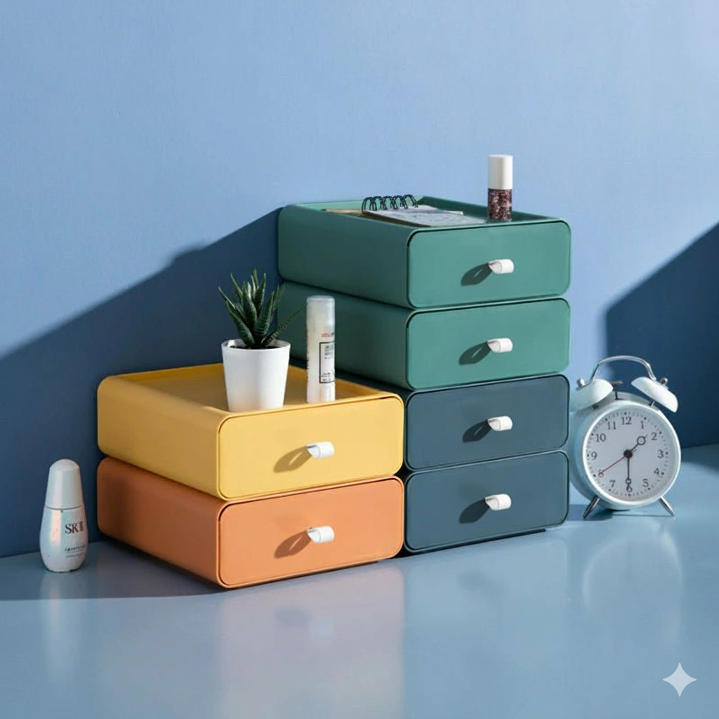 Stackable Storage Boxes | Pull-Out Drawer With A Tray Top