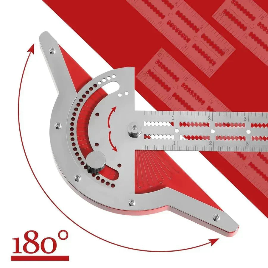 Stainless Steel Angle Ruler | Adjustable 0-70° Measuring Head | Satin-Finish Precision Tool for Woodworking & DIY