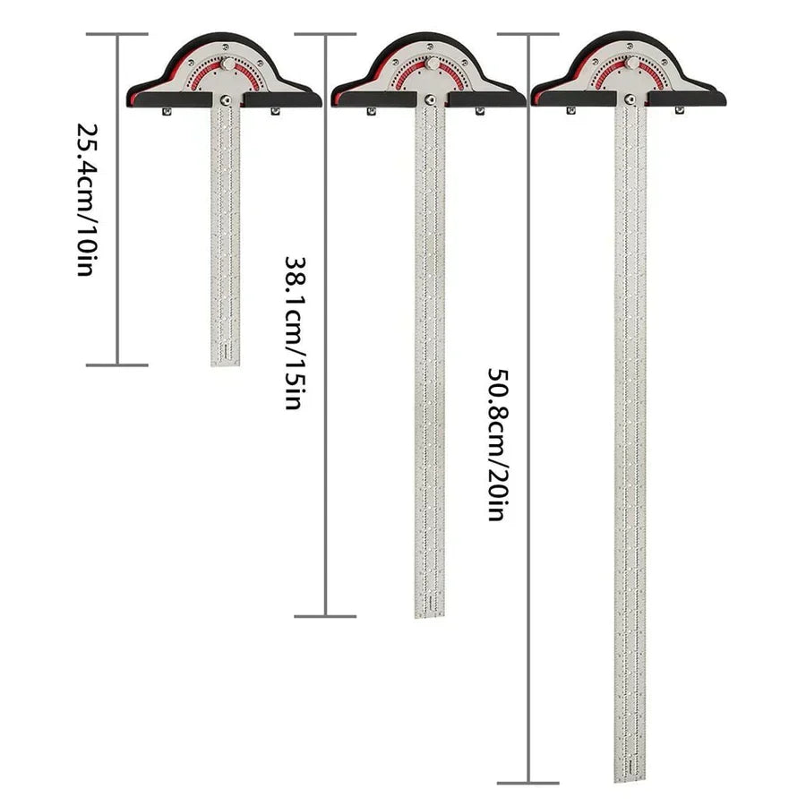 Stainless Steel Angle Ruler | Adjustable 0-70° Measuring Head | Satin-Finish Precision Tool for Woodworking & DIY