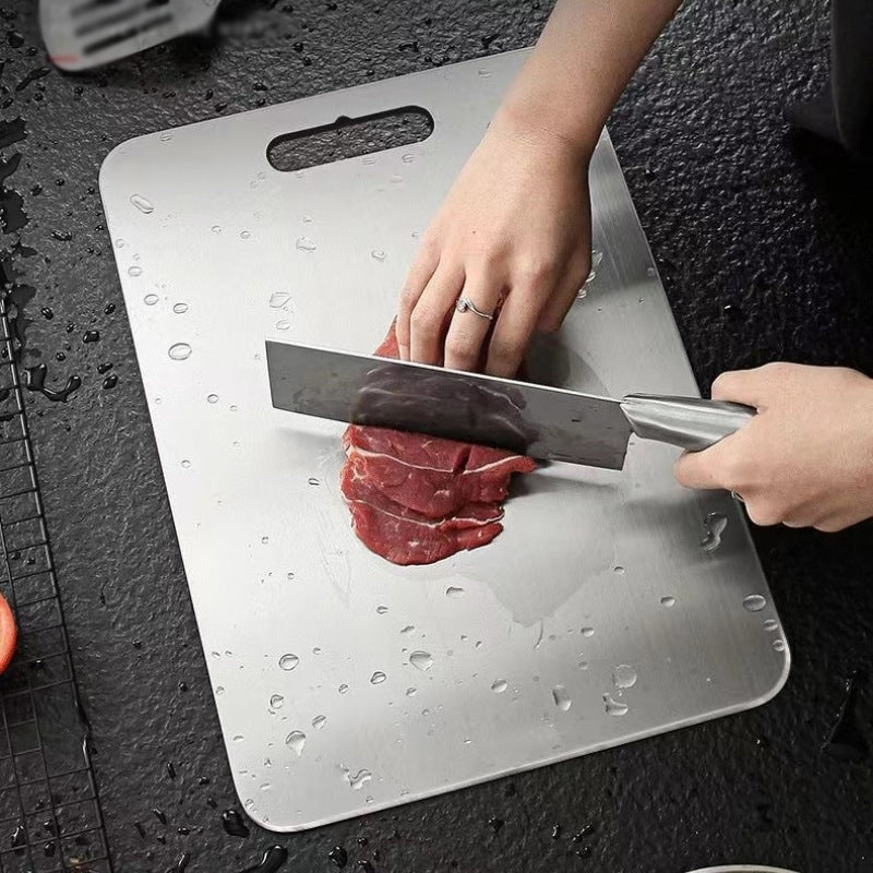 Stainless Steel Cutting Board Double-Sided | Anti-Bacterial & Anti-Mould Surface | Rust-Resistant Chopping Board