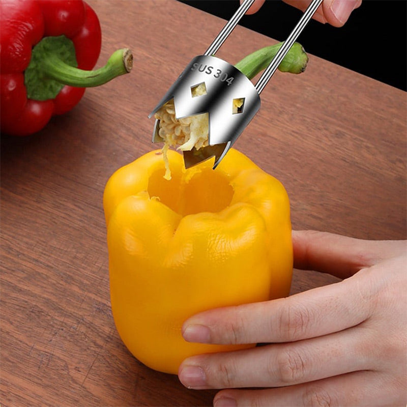 Stainless Steel Fruit Corer Knife | Razor-Sharp Blade with Ergonomic Non-Slip Grip | Fast, Precise Fruit Coring Tool