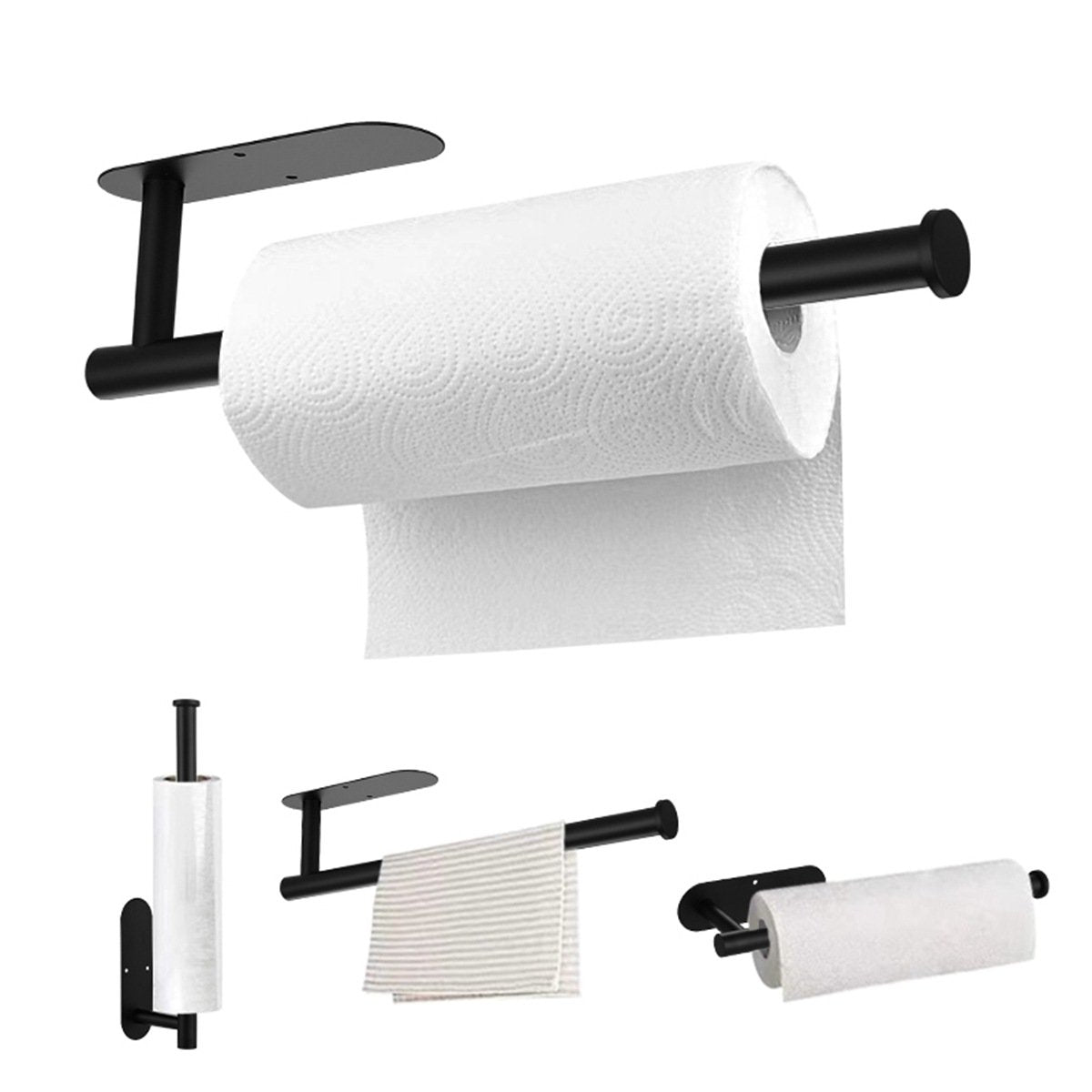 Stainless Steel Paper Towel Holder | Adhesive or Screw Mount Under Cabinet | Rust-Resistant Kitchen Storage Solution