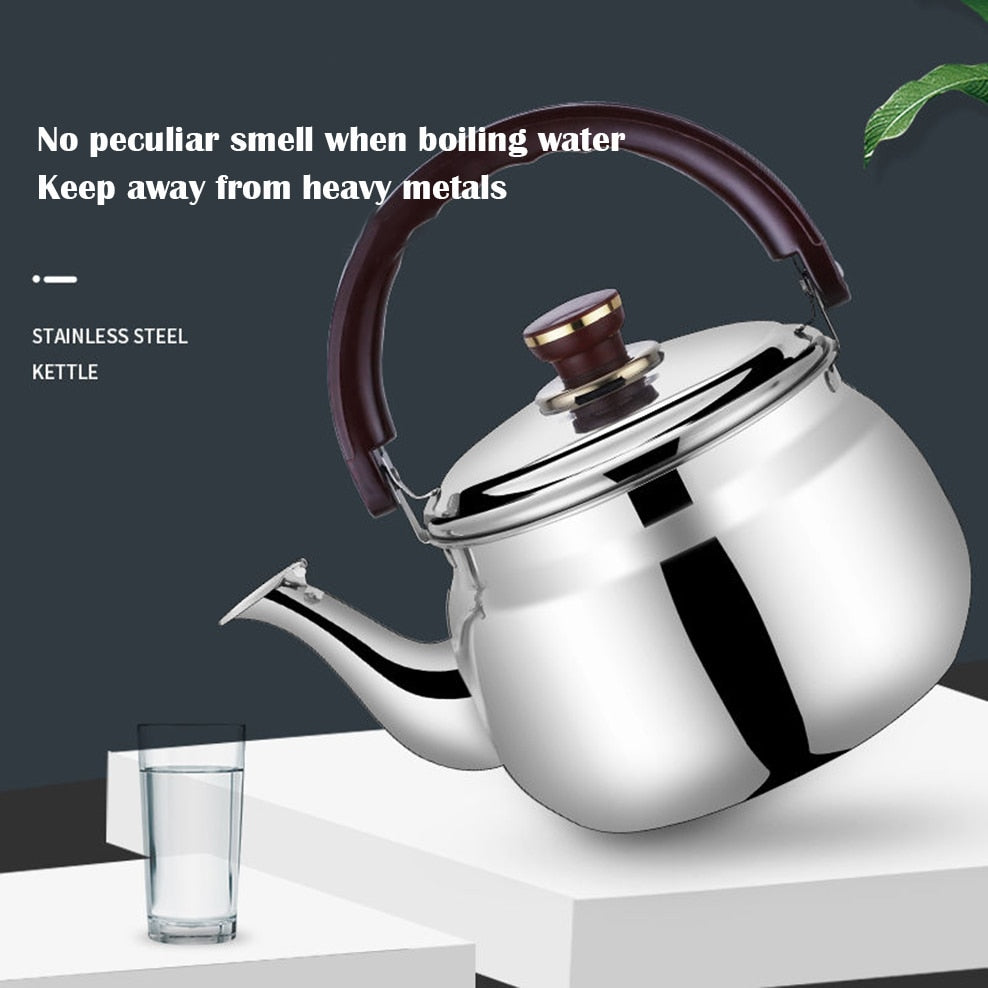 Stainless Steel Whistling Stovetop Kettle | Thickened Body, Loud Whistle Alert | Gas, Electric & Induction Compatible