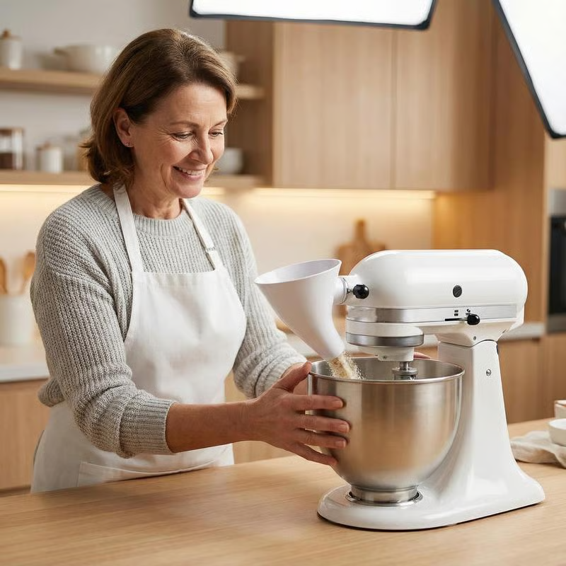 Stand Mixer Pouring Funnel Set | Fits KitchenAid KSM150 1.9L Tilt-Head Mixer | Spill-Free, Easy-Clean Baking Accessory