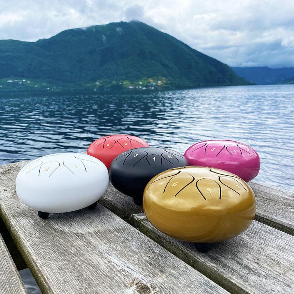 Steel Tongue Drum | 8 Note D Major Hand-Tuned | Portable Meditation Instrument with Drumsticks, Bag & Finger Covers