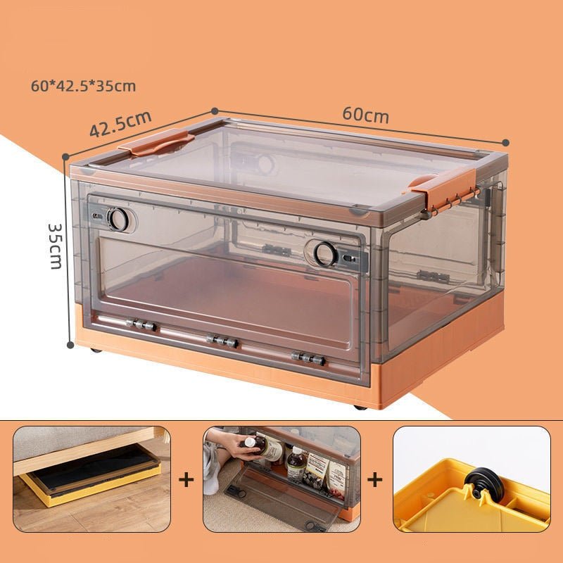 Storage Box with Wheels, Small/Medium/Super Large | 5 Color Options | Foldable & Stackable, Dust & Moisture Proof