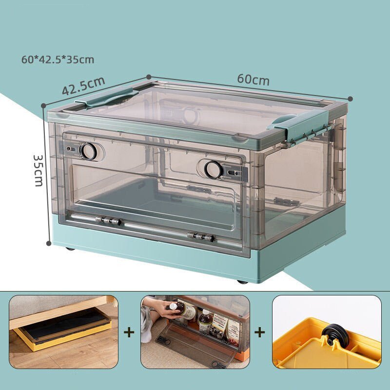 Storage Box with Wheels, Small/Medium/Super Large | 5 Color Options | Foldable & Stackable, Dust & Moisture Proof