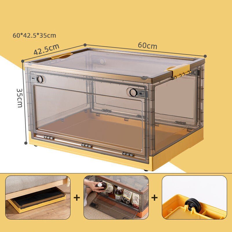 Storage Box with Wheels, Small/Medium/Super Large | 5 Color Options | Foldable & Stackable, Dust & Moisture Proof