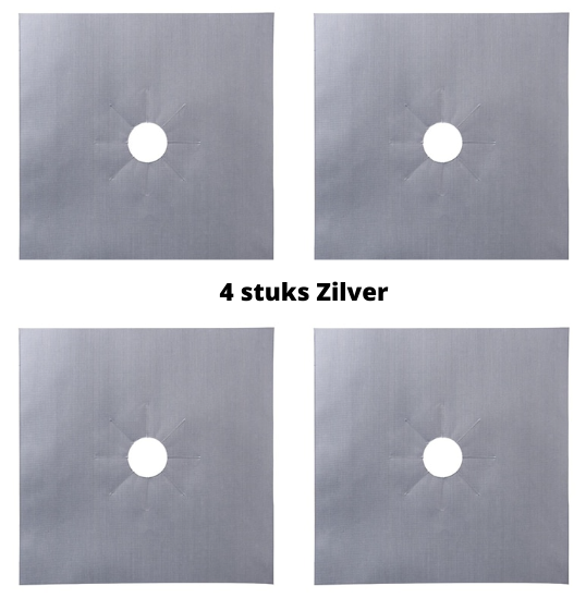 Stove Protector Mat Heat-Resistant Polymer | Cuttable to Fit Any Stove | Reusable 4-Pack Easy-Clean Kitchen Cover