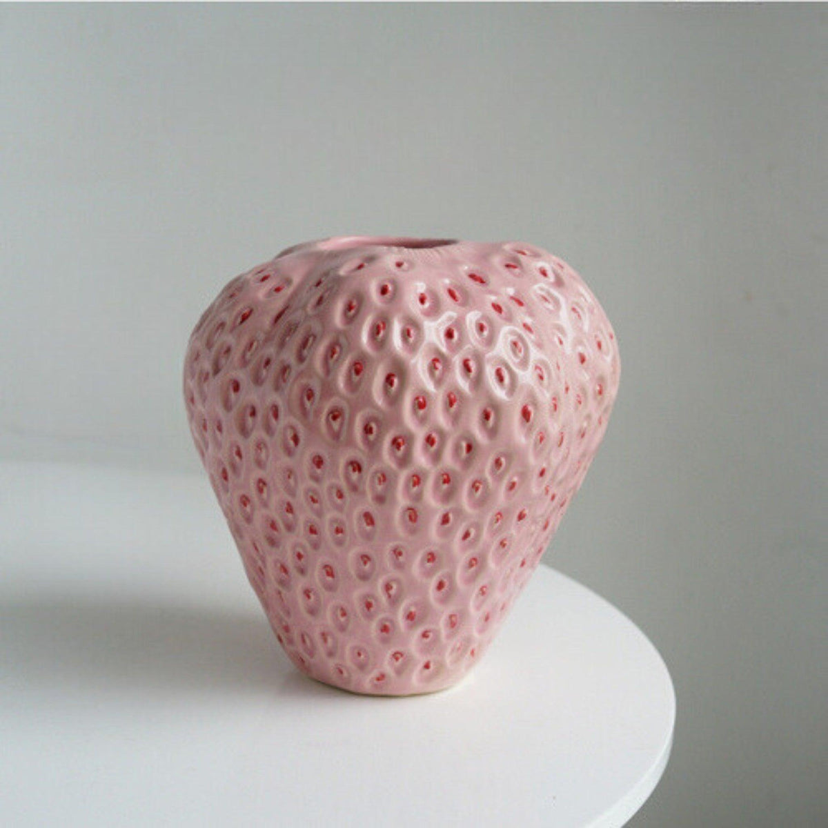 Strawberry Decorative Vase | Dimpled Seeds, Glossy Finish