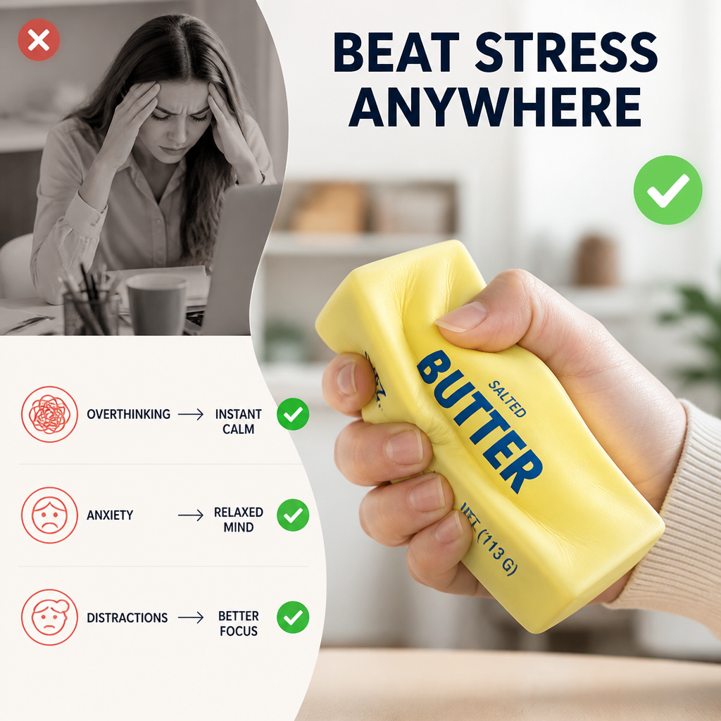 Stress Relief Squeeze Stick Soft-Touch Design | Squishy Sensory Fidget Toy | Calming Hand Exercise for Focus and Relief