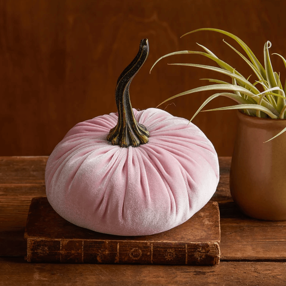 Stuffed Velvet Pumpkin Decoration | Halloween and Autumn Table Décor | Soft Plush Throw Pillow Centrepiece Accent