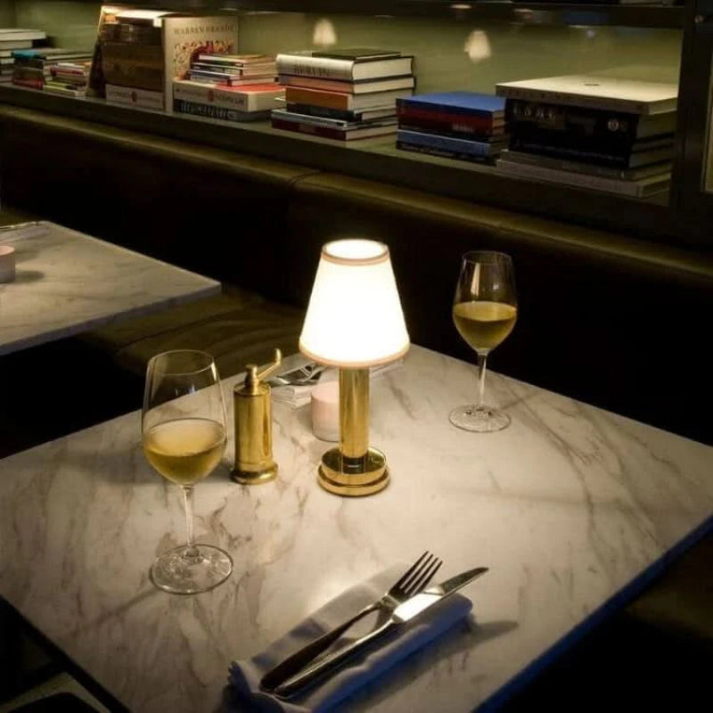 Table Lamp | Pleated Shade, Rechargeable Cordless Base