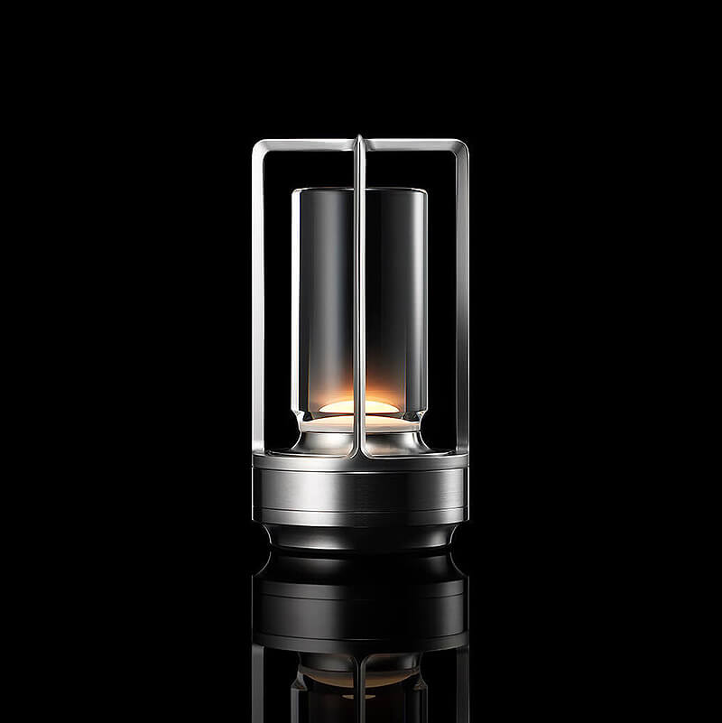Table Lamp | Touch Dimming, Open Frame Cylinder Shade