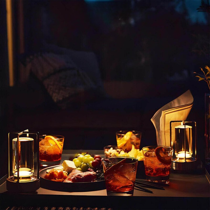 Table Lamp | Touch Dimming, Open Frame Cylinder Shade