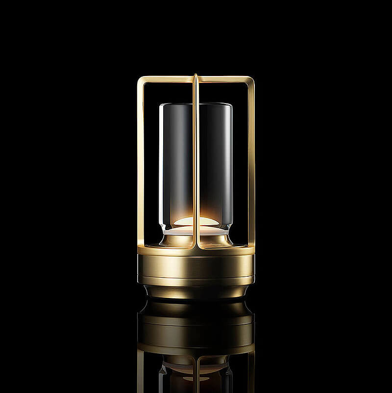 Table Lamp | Touch Dimming, Open Frame Cylinder Shade
