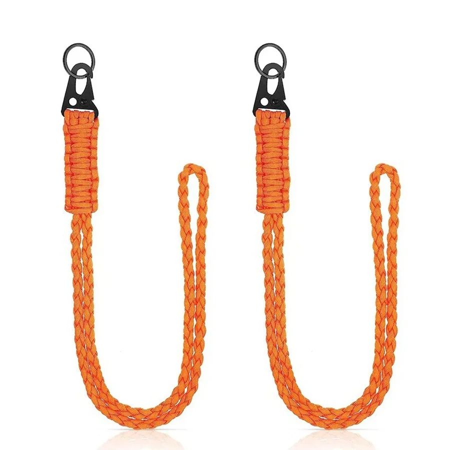 Tactical Paracord Lanyard Keychain | 550 Military-Grade Cord with HK Clips | Neck Carry for Camera, Hiking, Fishing Gear