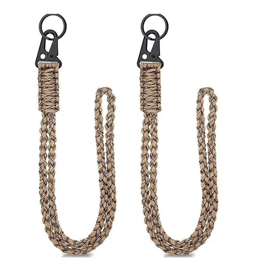 Tactical Paracord Lanyard Keychain | 550 Military-Grade Cord with HK Clips | Neck Carry for Camera, Hiking, Fishing Gear