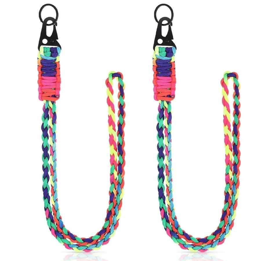 Tactical Paracord Lanyard Keychain | 550 Military-Grade Cord with HK Clips | Neck Carry for Camera, Hiking, Fishing Gear