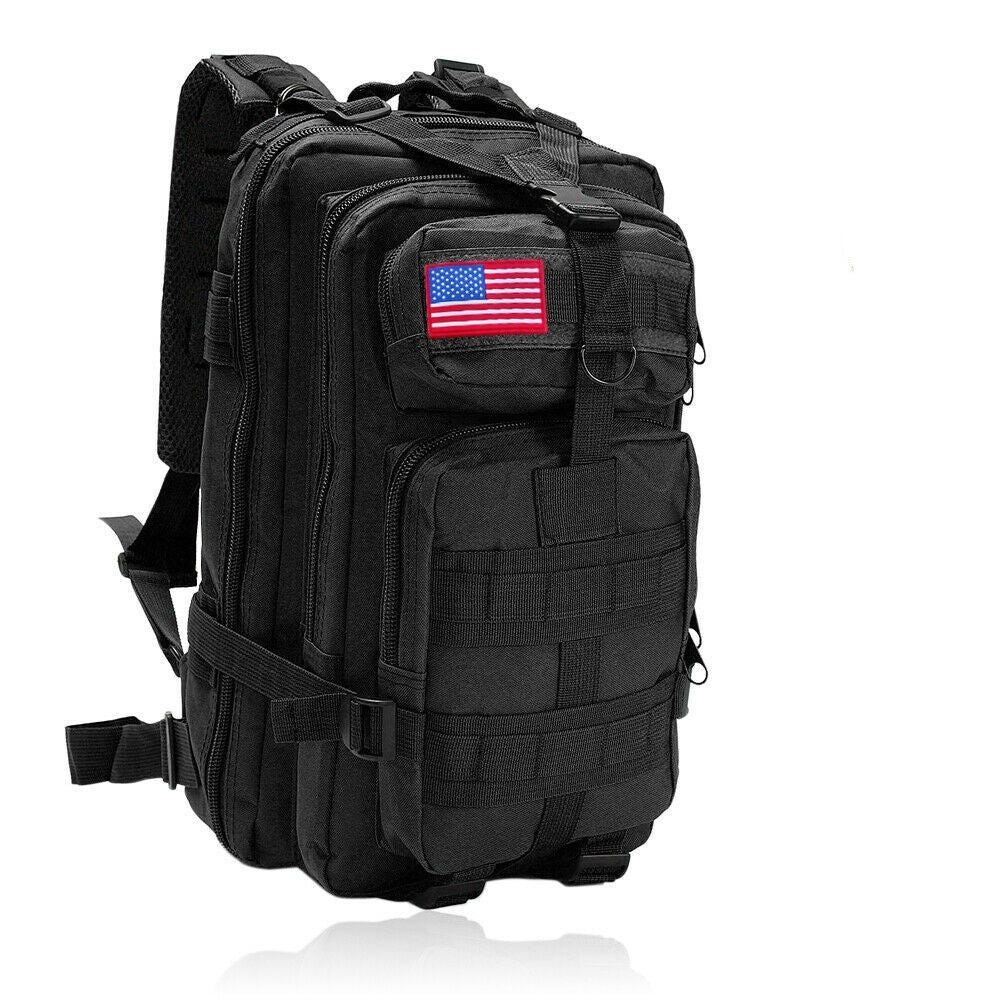 Tactical Rucksack Waterproof Fabric | 30 Litre Capacity, 45 x 23 x 25 cm | MOLLE Webbing, Compression Straps & Padded Back