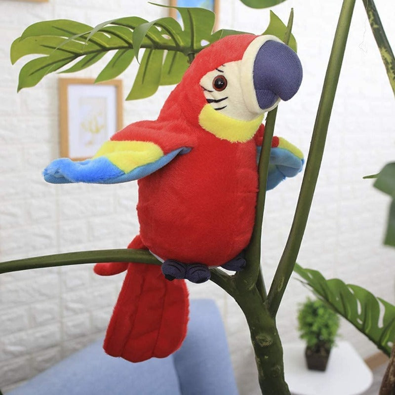 Talking Parrot Plush Toy | Records and Repeats Your Voice | Soft Cuddly Bird Toy for Playful Interactive Learning Fun
