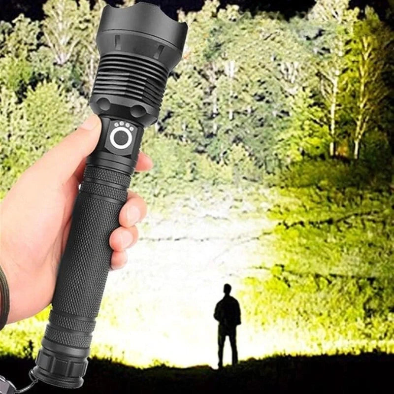 Telescopic Zoom Torch | Beam Distance Over 500 Metres | Rechargeable 4000 mAh Battery, USB-C Charging, 7-10 Hour Runtime