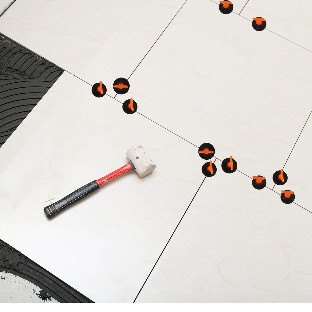 Tile Levelling System Kit 110/220 Pieces | Manganese Steel Needles, 4 Wrenches | Reusable, Ensures Flat Floors & Walls