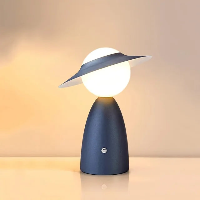 Touch Lamp with Wireless Charging Pad, Metal | Dimmable LED, Blue or Red | Adjustable Bedside & Desk Charging Light