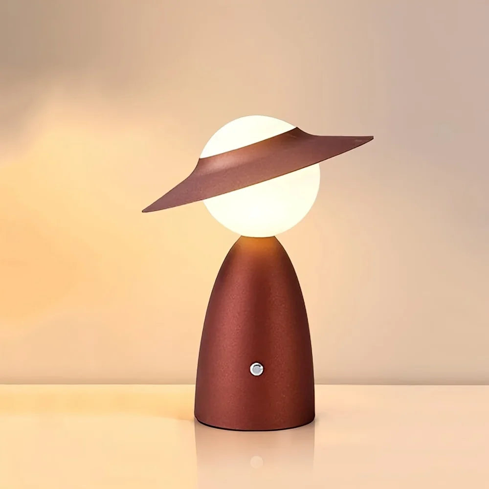 Touch Lamp with Wireless Charging Pad, Metal | Dimmable LED, Blue or Red | Adjustable Bedside & Desk Charging Light