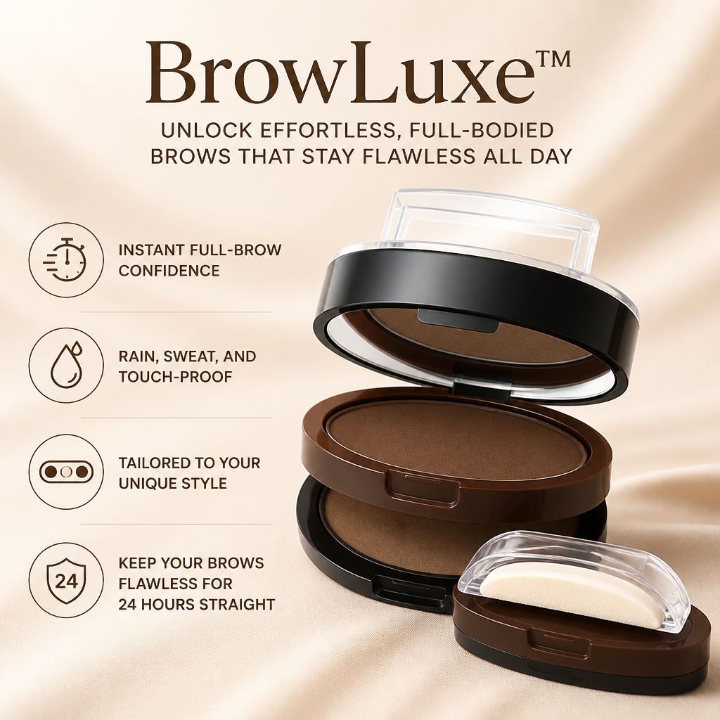 Two-Tone Brow Powder Stamp | Waterproof, Smudge-Proof 24-Hour Formula | Adjustable Arch for Natural Full Brows