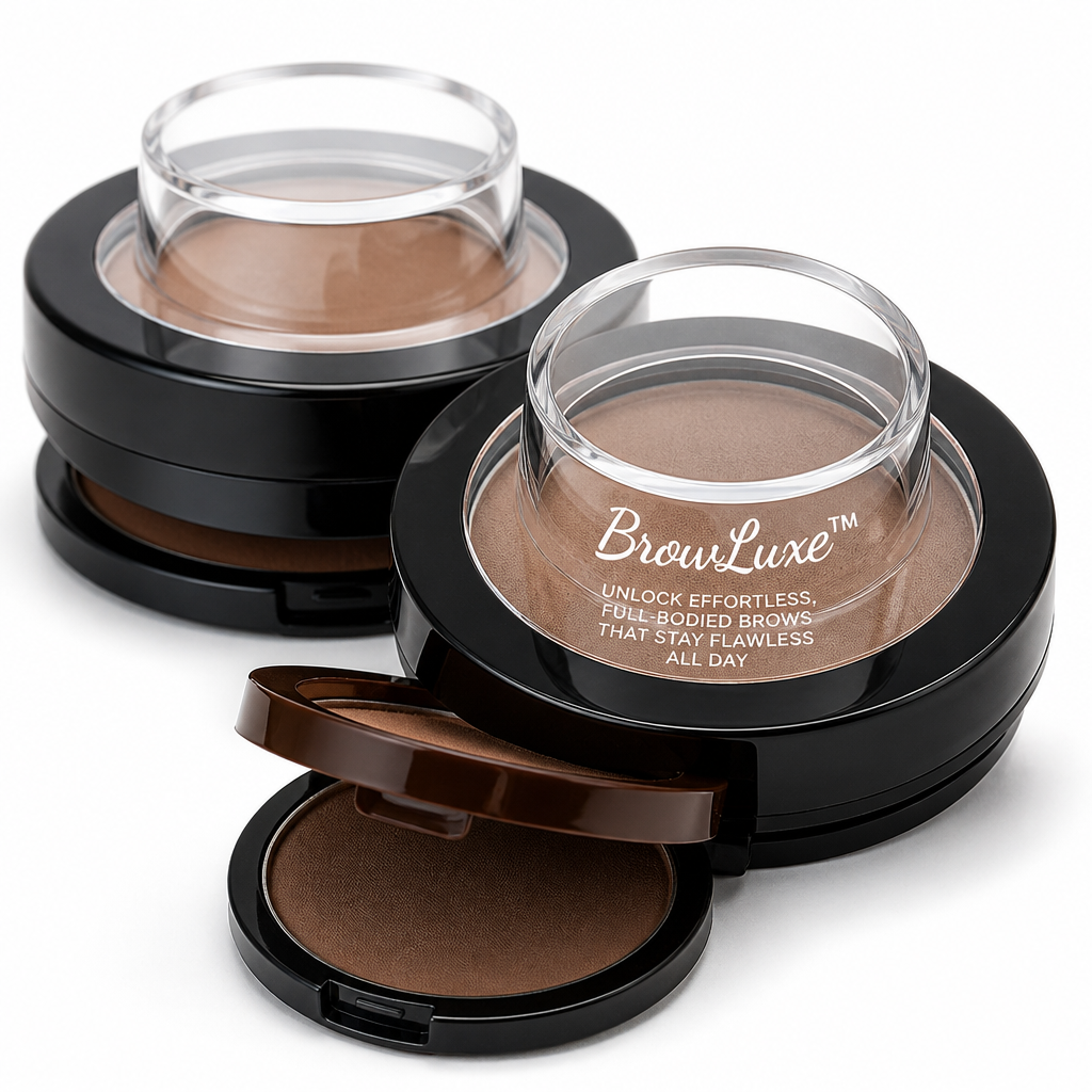 Two-Tone Brow Powder Stamp | Waterproof, Smudge-Proof 24-Hour Formula | Adjustable Arch for Natural Full Brows