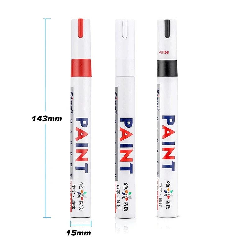 Tyre Paint Pen | Precision Tip for Rubber & Metal | Waterproof, Permanent Finish for Wheels, Treads & Auto Detailing