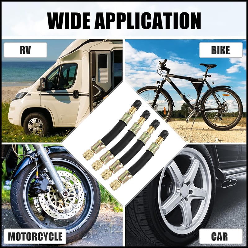 Tyre Valve Extension Copper | Universal Fit for Cars, Bikes, Motorcycles, Trailers and RVs | Leak-Proof Airtight Seal