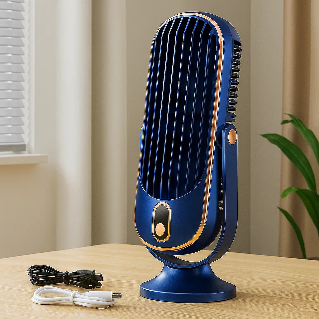 USB Desk Fan - Portable 360° Swivel Design with High-Velocity Airflow