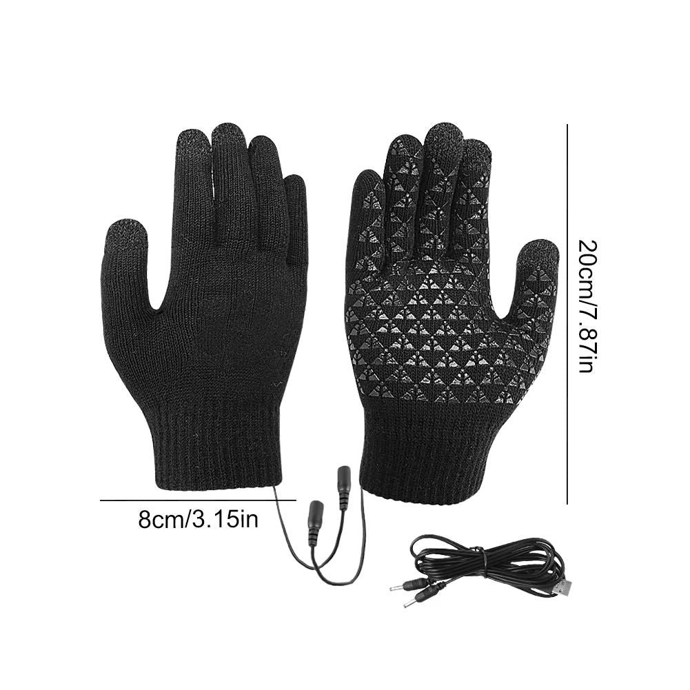 USB Electric Heated Gloves for Skiing, Riding & Outdoor Adventure | Touchscreen Fingertips | USB Powered Instant Warmth