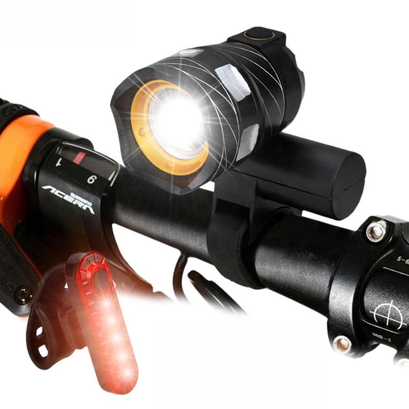 USB Rechargeable Bike LED Light | 5 LED 50 lm, 4 Light Modes, 240° Angle | IPX6 Waterproof, Gel Strap, 8hr Runtime