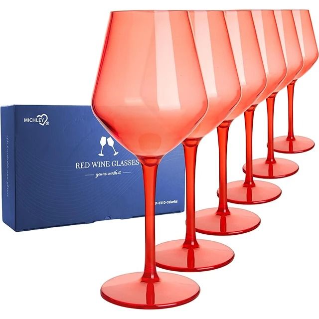 Unbreakable Wine Glass Set Plastic | Crystal-Clear Finish, Dishwasher Safe | Ideal for Outdoor Parties and Travel