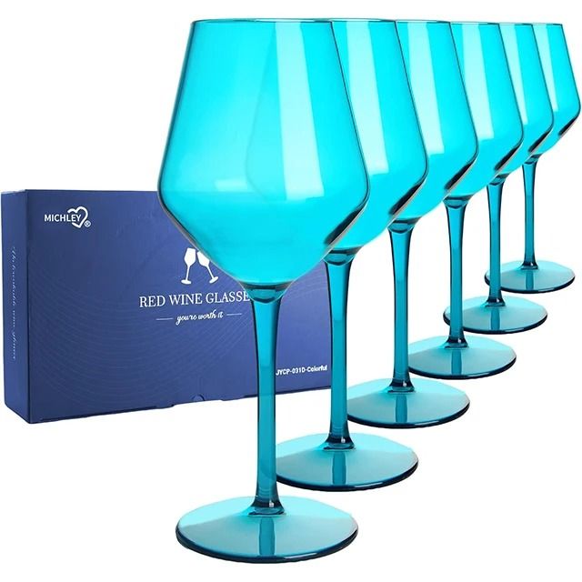Unbreakable Wine Glass Set Plastic | Crystal-Clear Finish, Dishwasher Safe | Ideal for Outdoor Parties and Travel