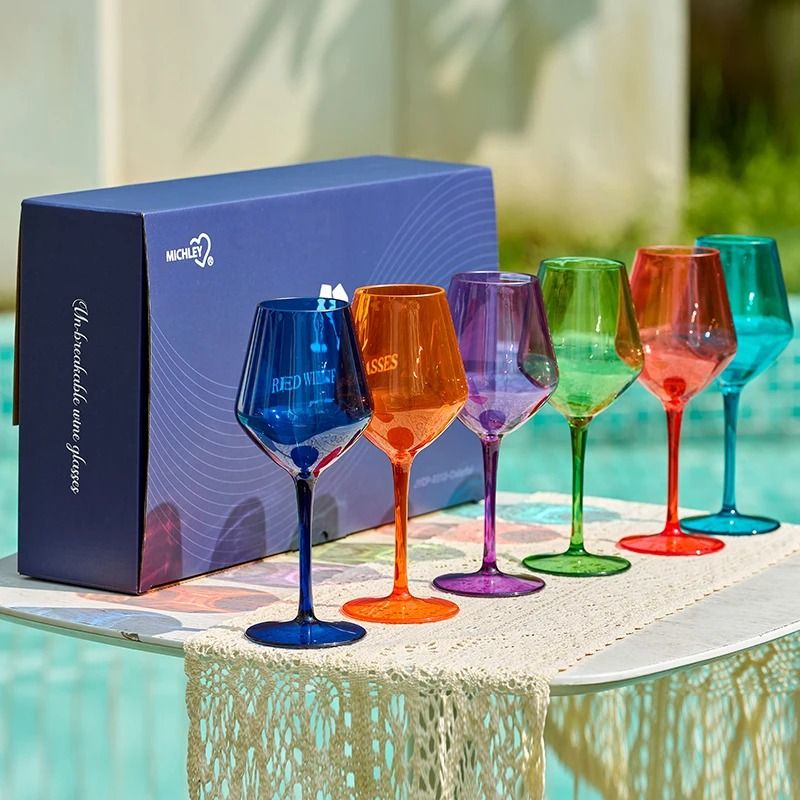Unbreakable Wine Glass Set Plastic | Crystal-Clear Finish, Dishwasher Safe | Ideal for Outdoor Parties and Travel
