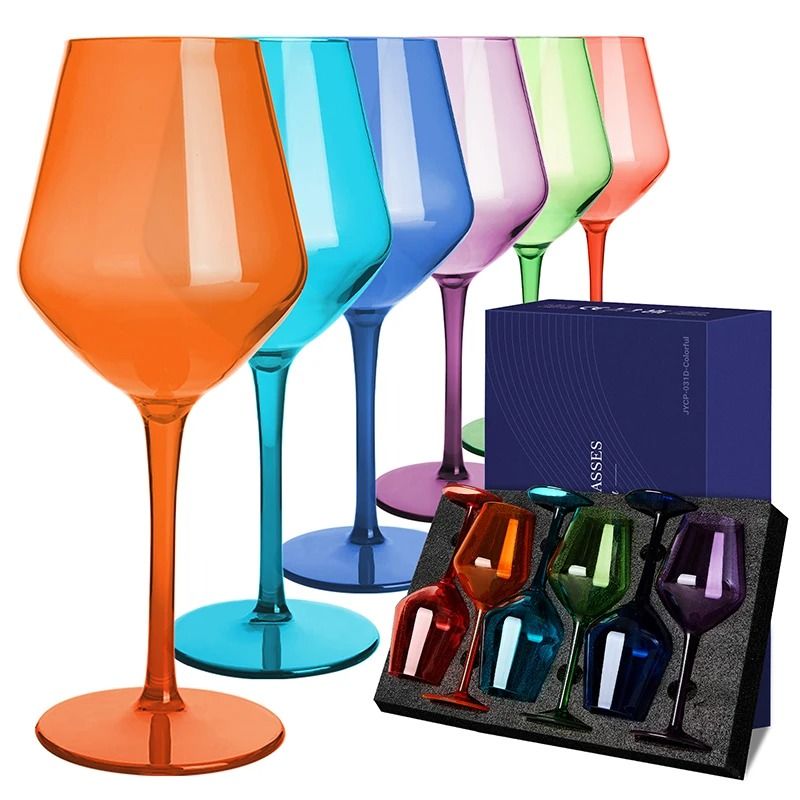 Unbreakable Wine Glass Set Plastic | Crystal-Clear Finish, Dishwasher Safe | Ideal for Outdoor Parties and Travel