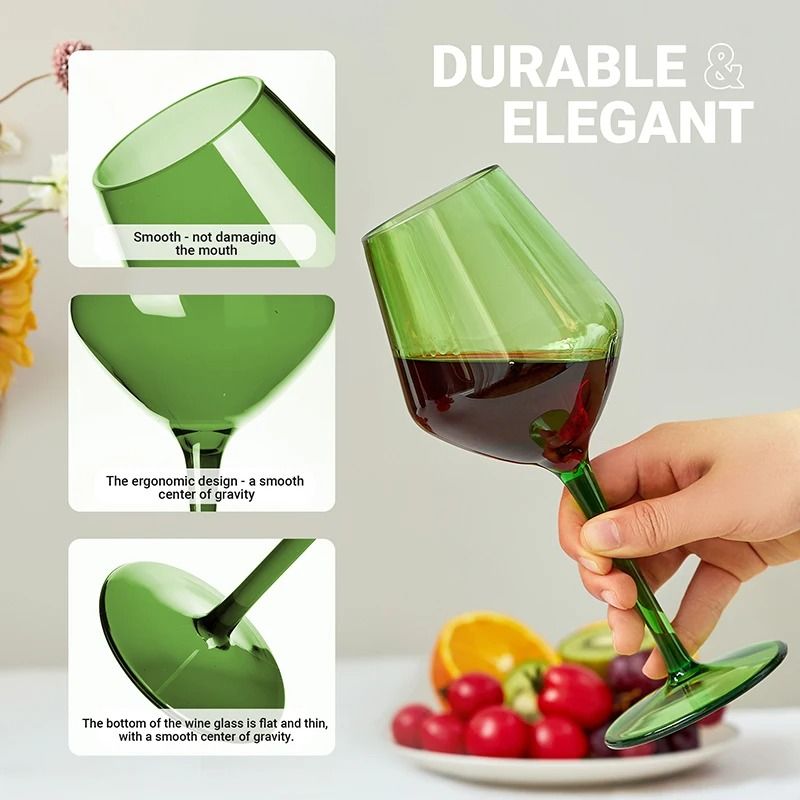 Unbreakable Wine Glass Set Plastic | Crystal-Clear Finish, Dishwasher Safe | Ideal for Outdoor Parties and Travel