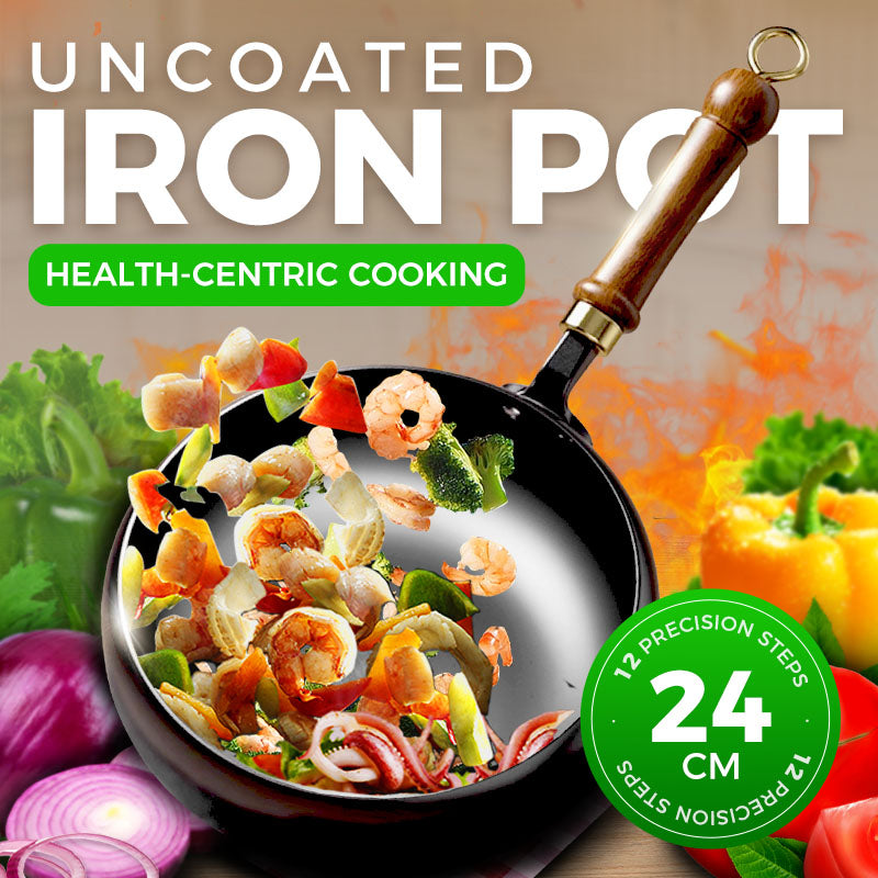 Uncoated Iron Cooking Pot | Multiple Sizes & Lid Options | Even Heat Retention, Natural Non-Stick Seasoning for All Stovetops
