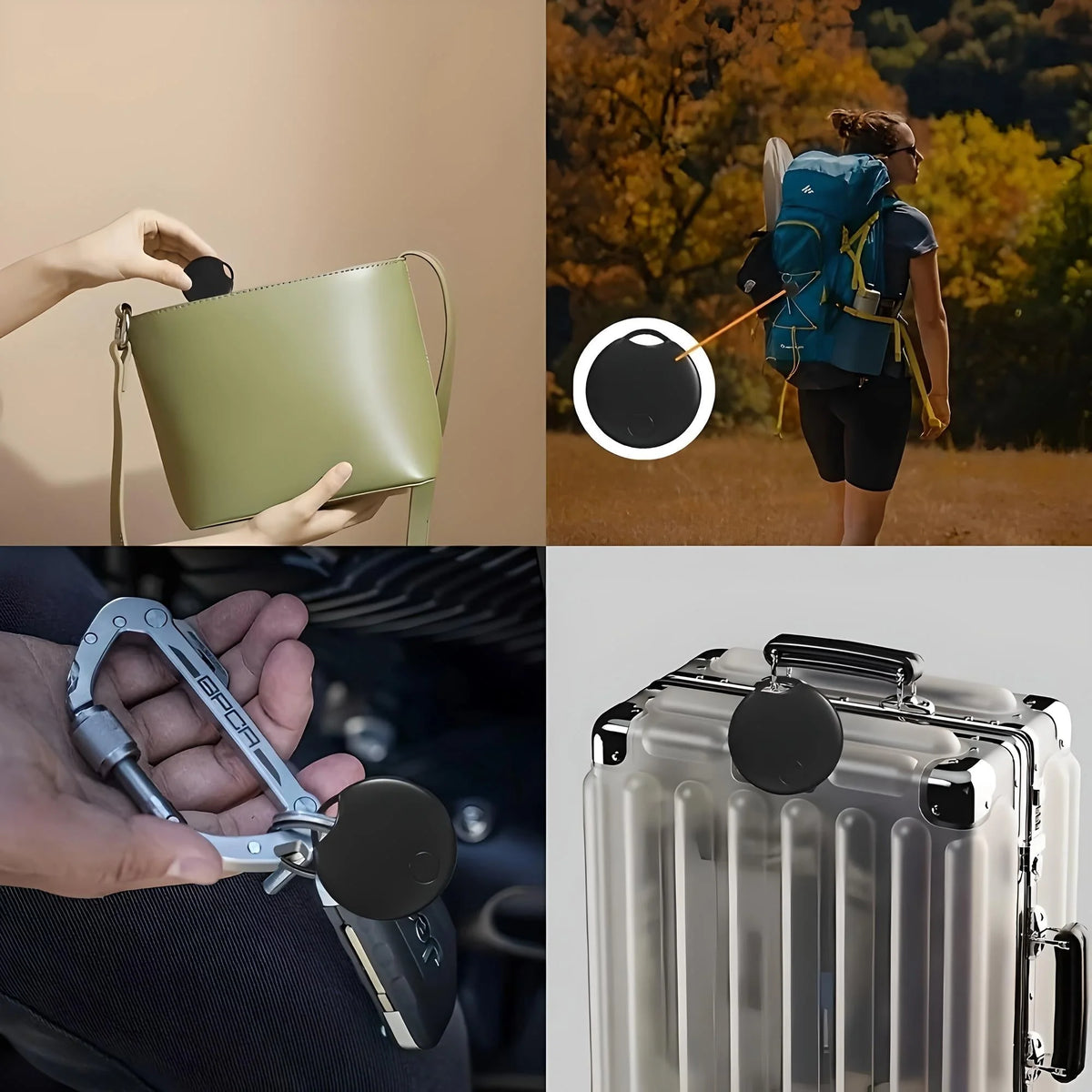 Universal Luggage Tracker | Loop Top, One-Button Face